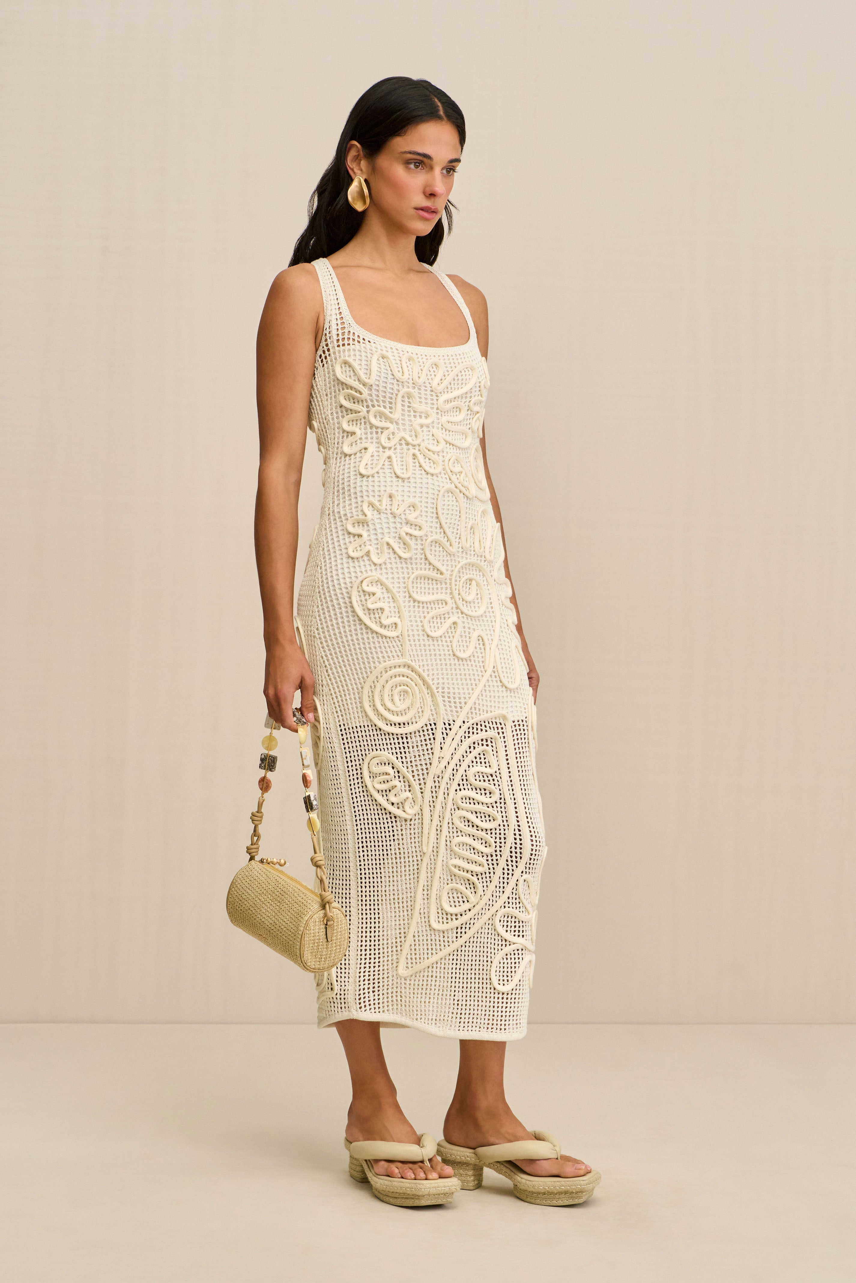 Luminous Lace Midi Dress