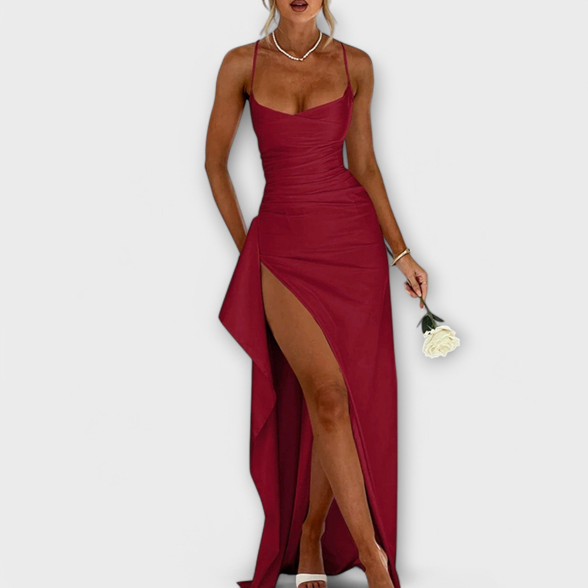 Amara Satin Split Dress