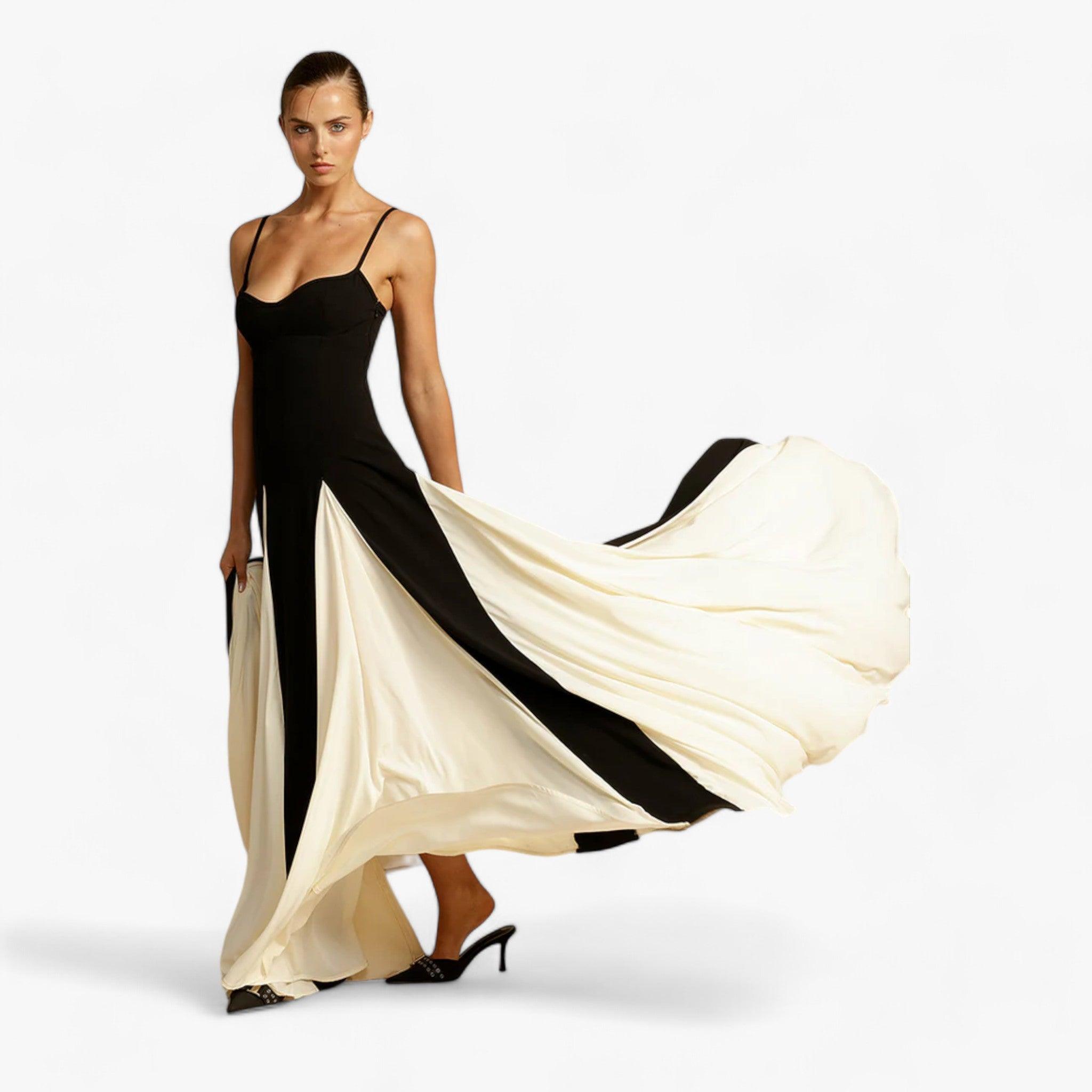Monochrome Muse Maxi Dress