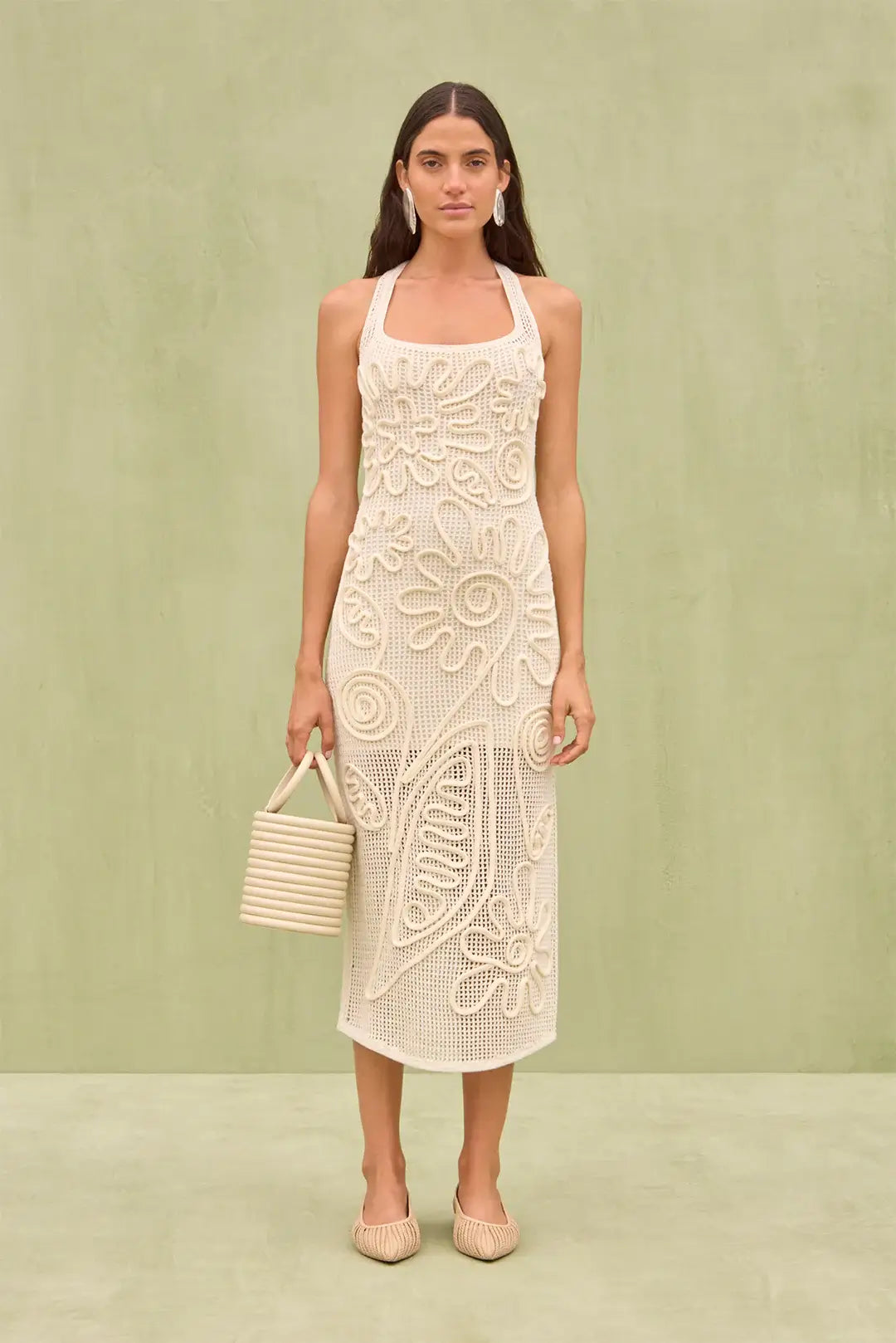 Luminous Lace Midi Dress