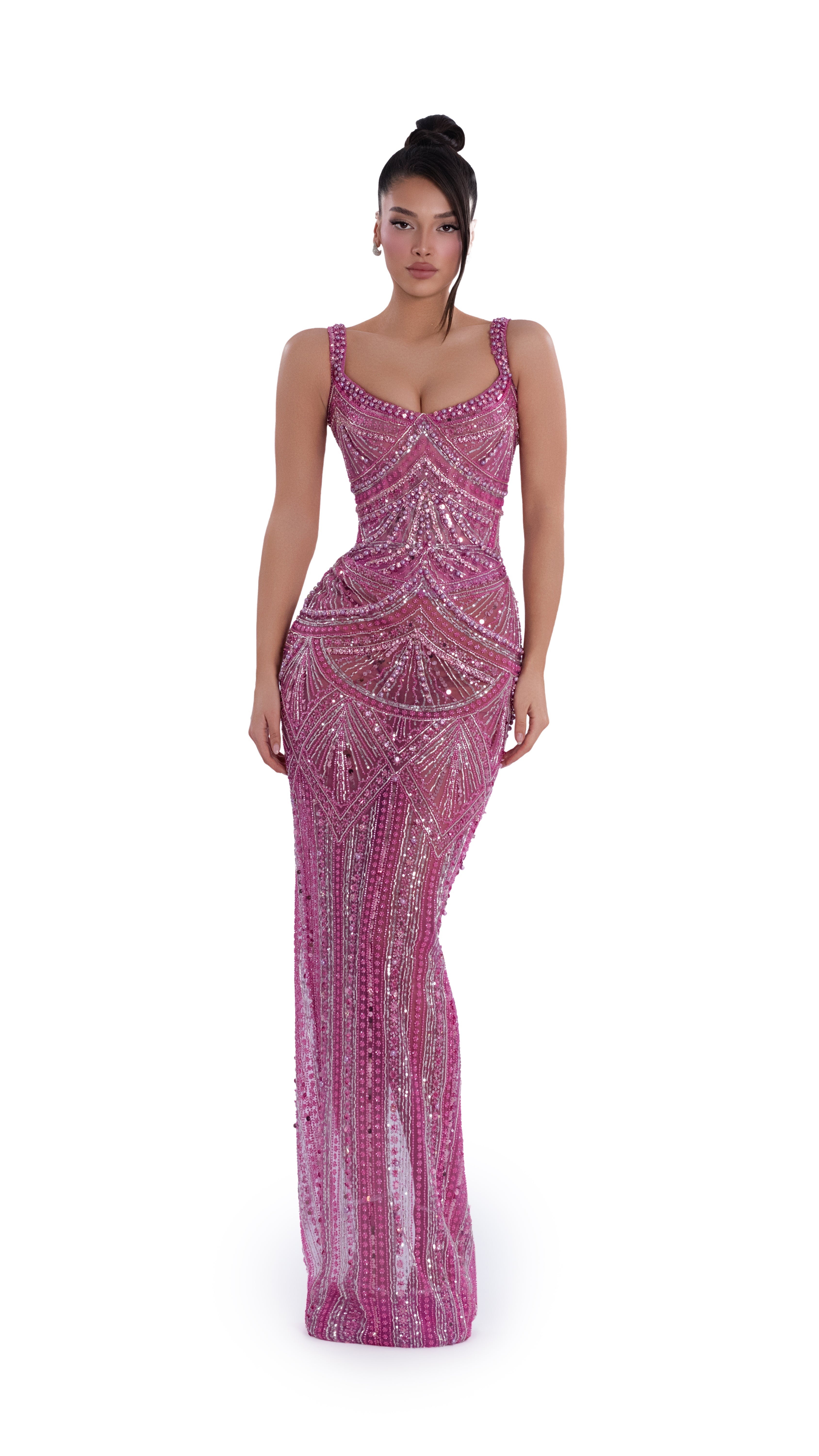 Blush Hand-Beaded Corset Maxi Dress – Limited Edition