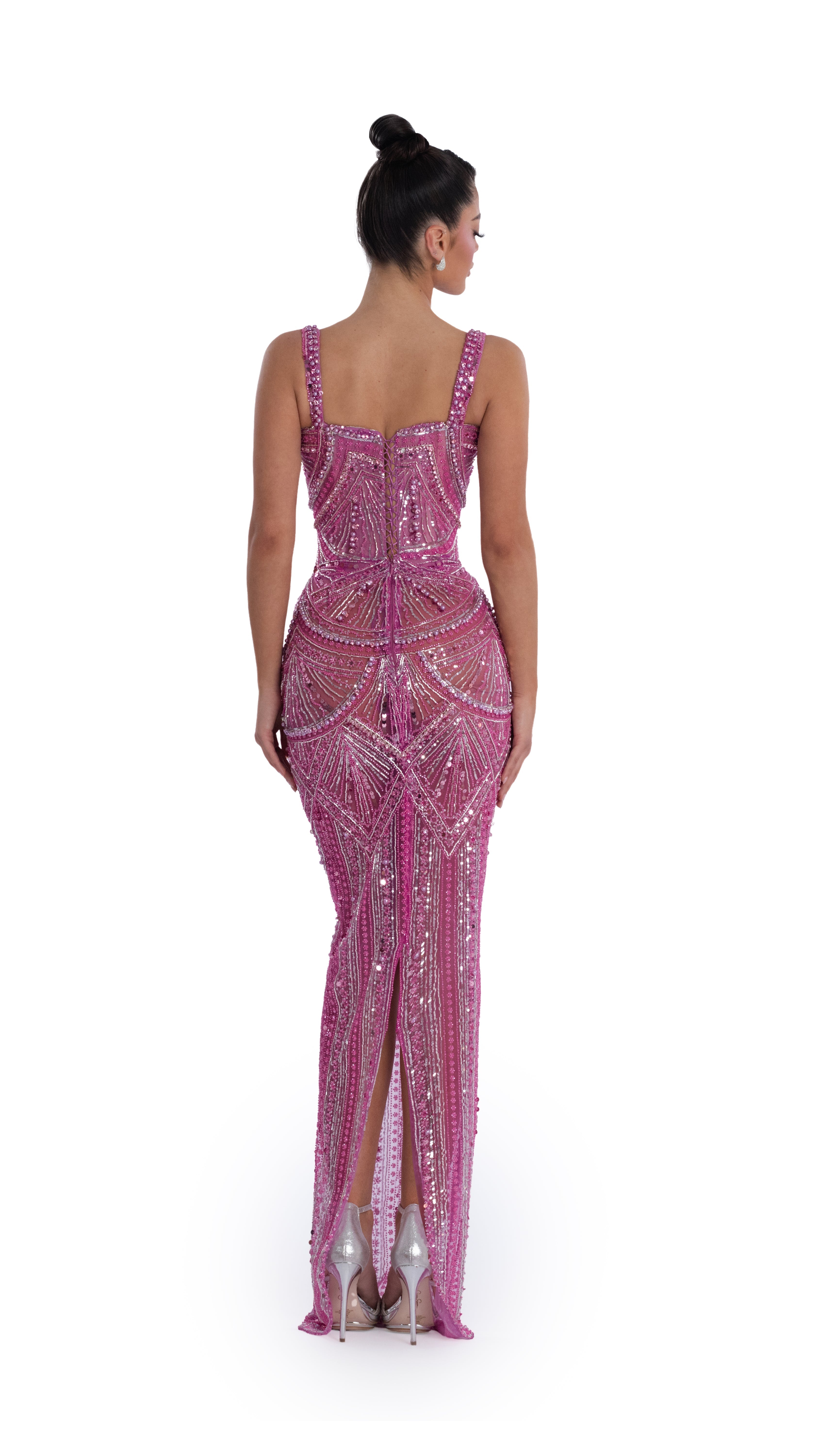 Blush Hand-Beaded Corset Maxi Dress β Limited Edition