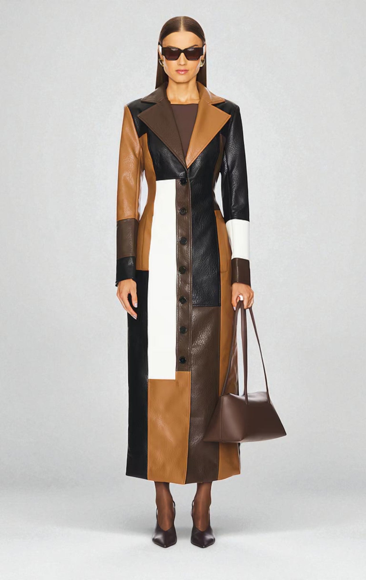 Rosaline Mosaic Leather Coat