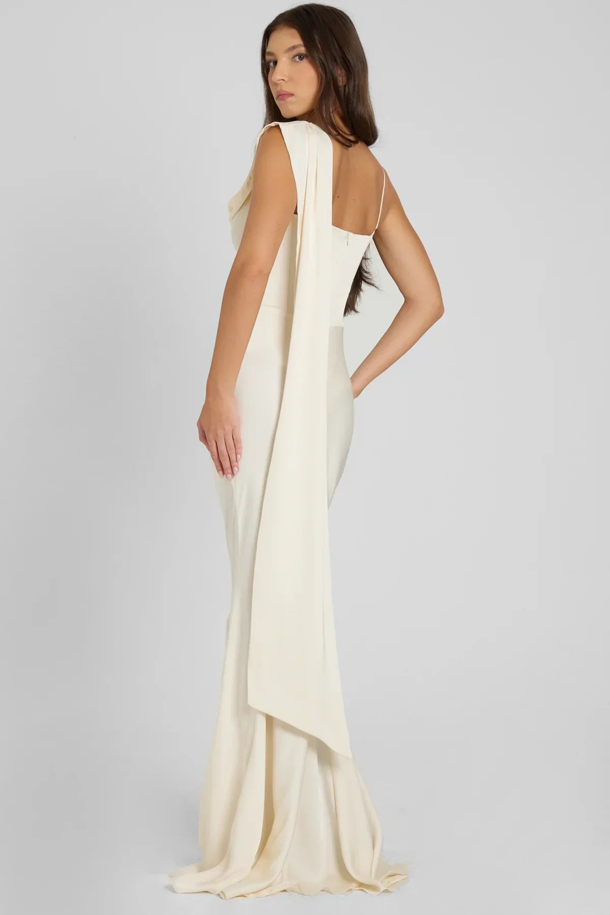 Isla One-Shoulder Satin Gown