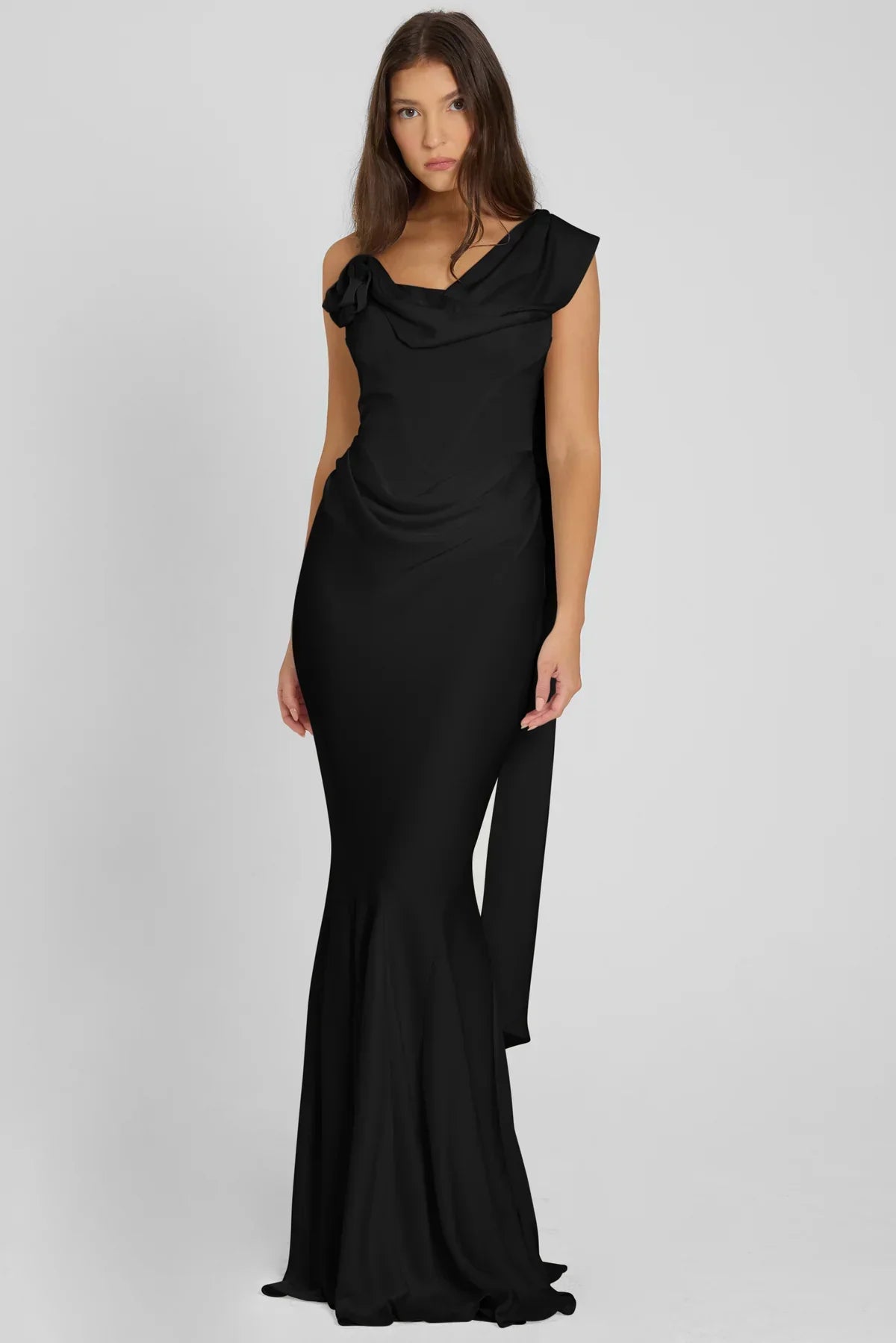 Isla One-Shoulder Satin Gown
