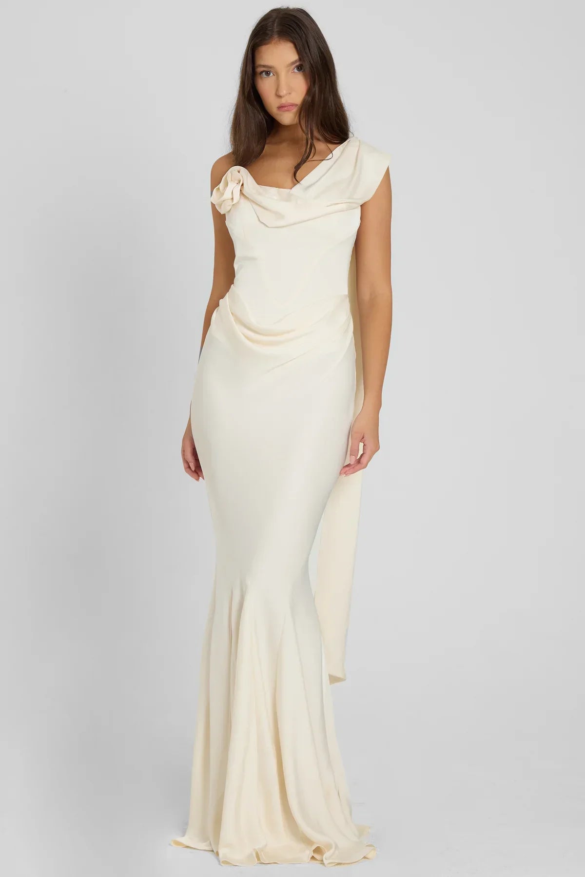 Isla One-Shoulder Satin Gown