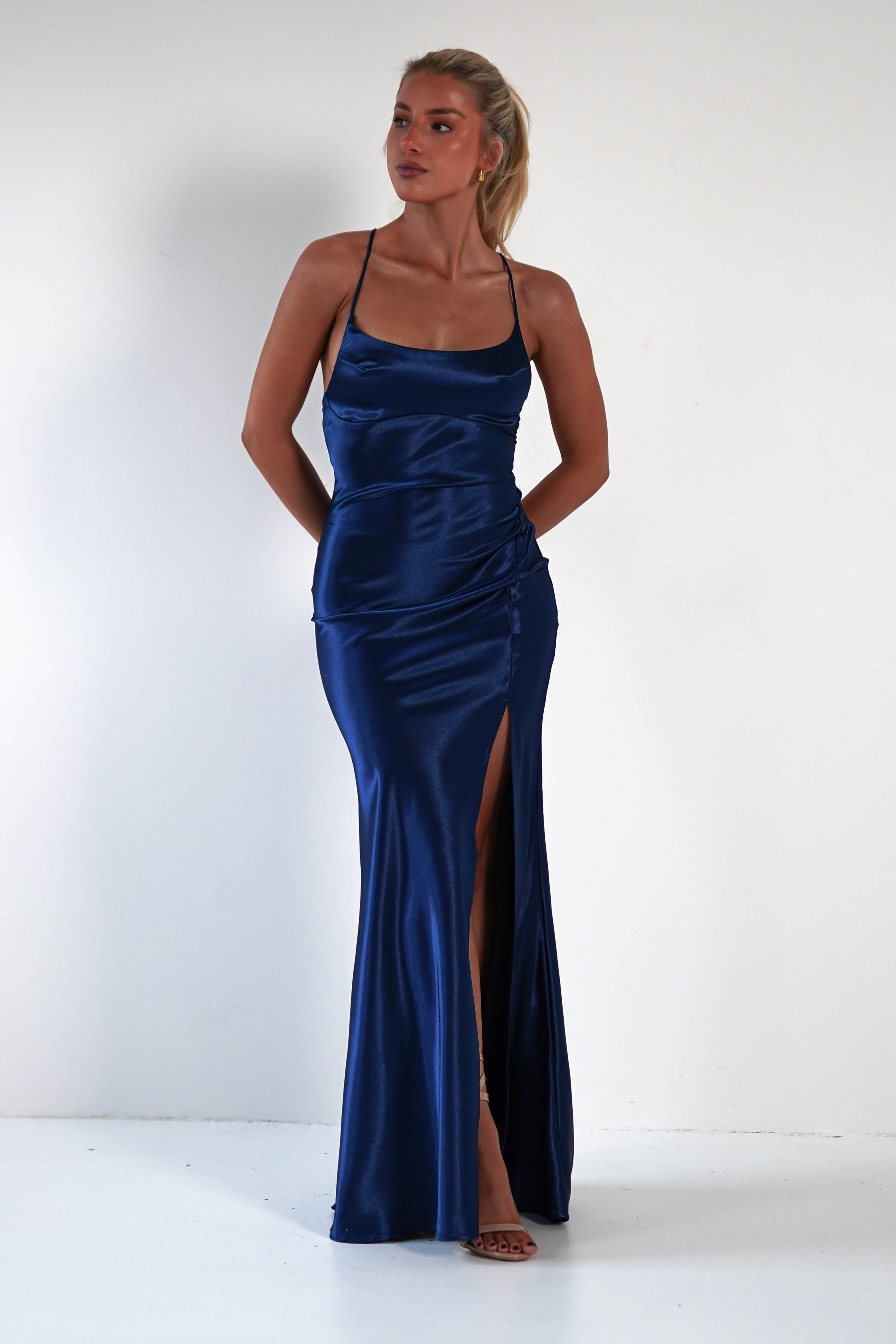 Royal Midnight Satin Dress