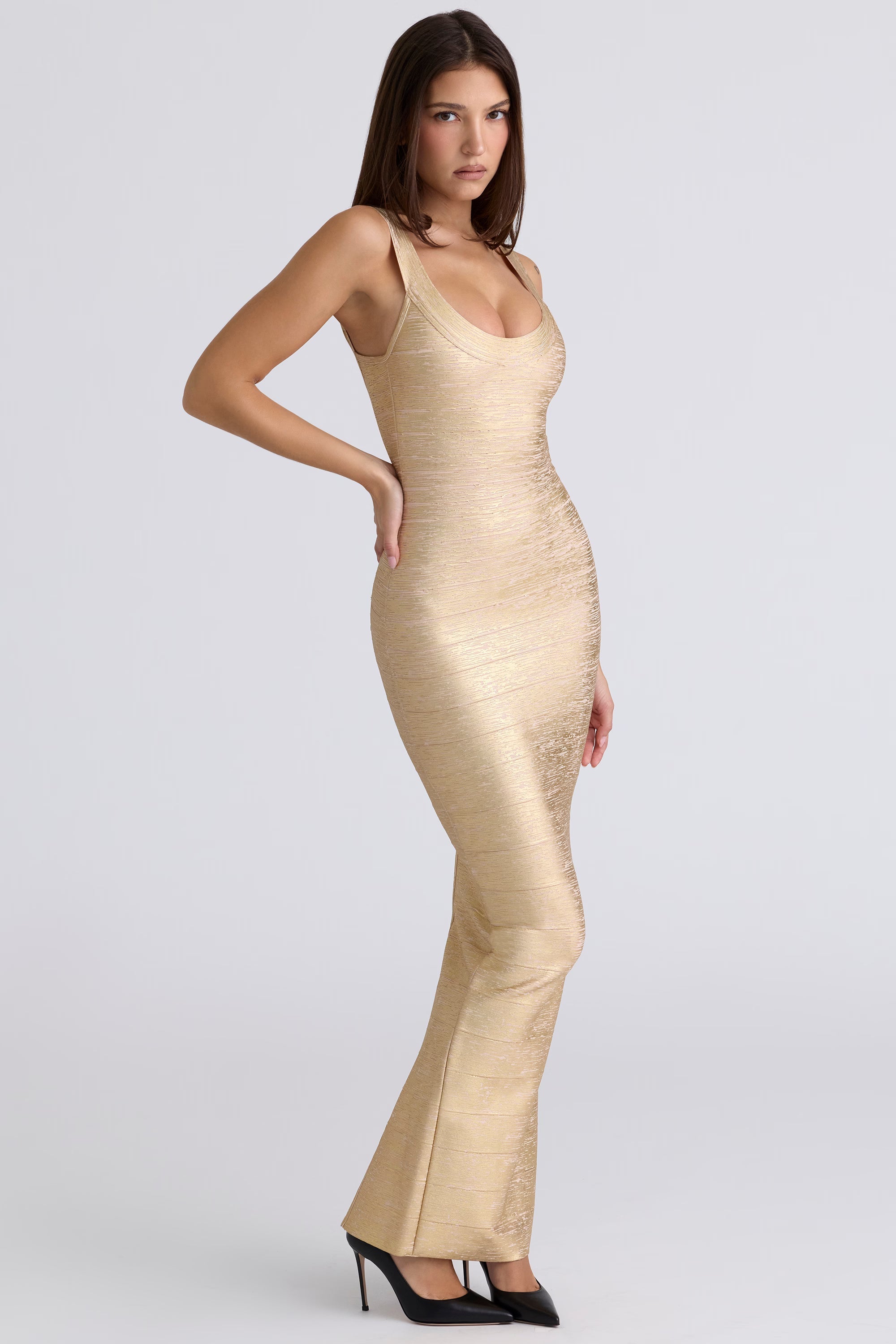 The OG gold bandage maxi dress