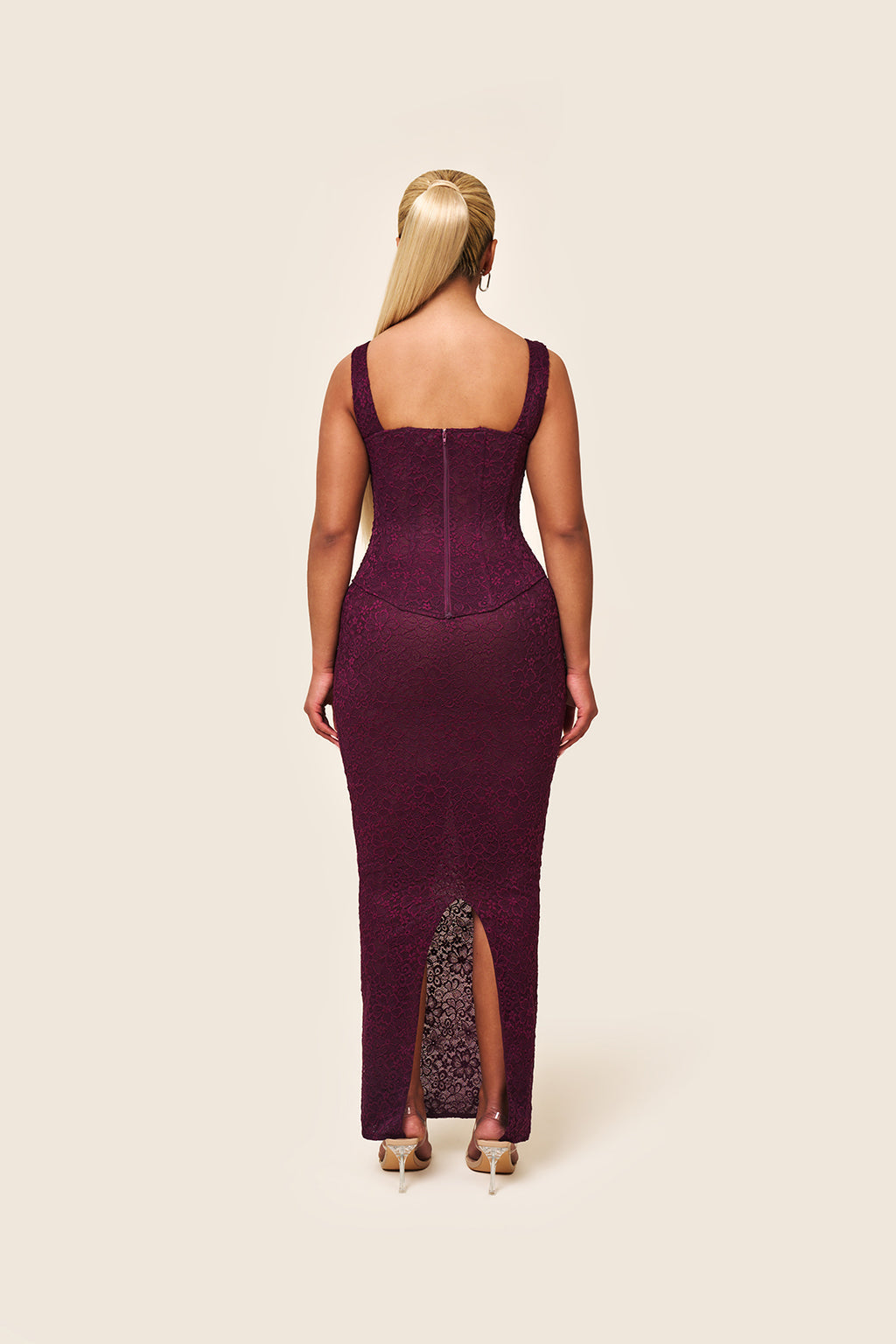 Corset Lace Maxi Skirt Dress