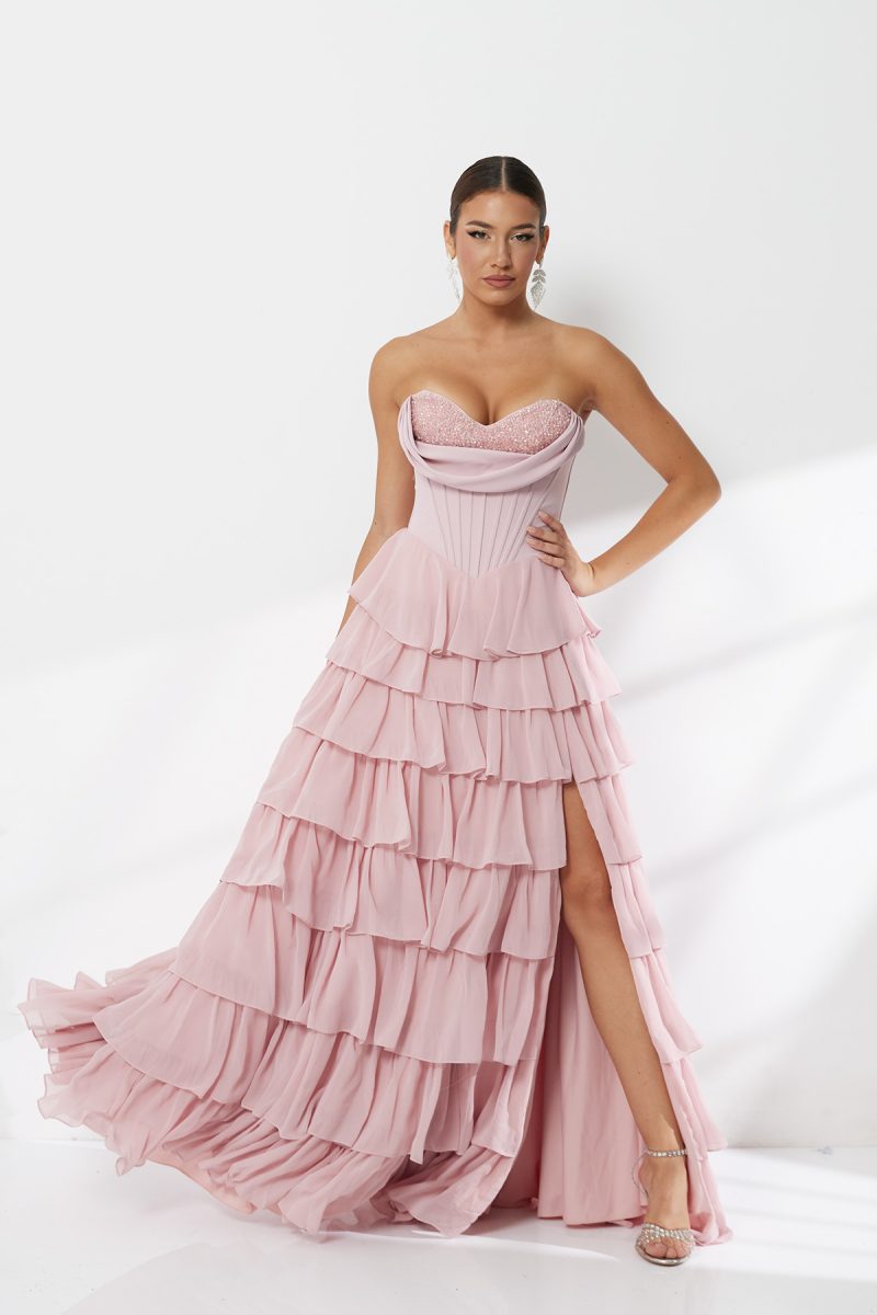 Rosé Ruffle Romance Dress