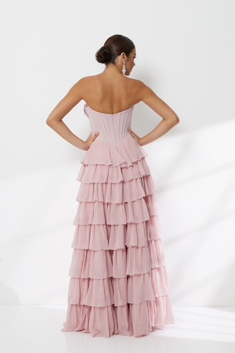 Rosé Ruffle Romance Dress