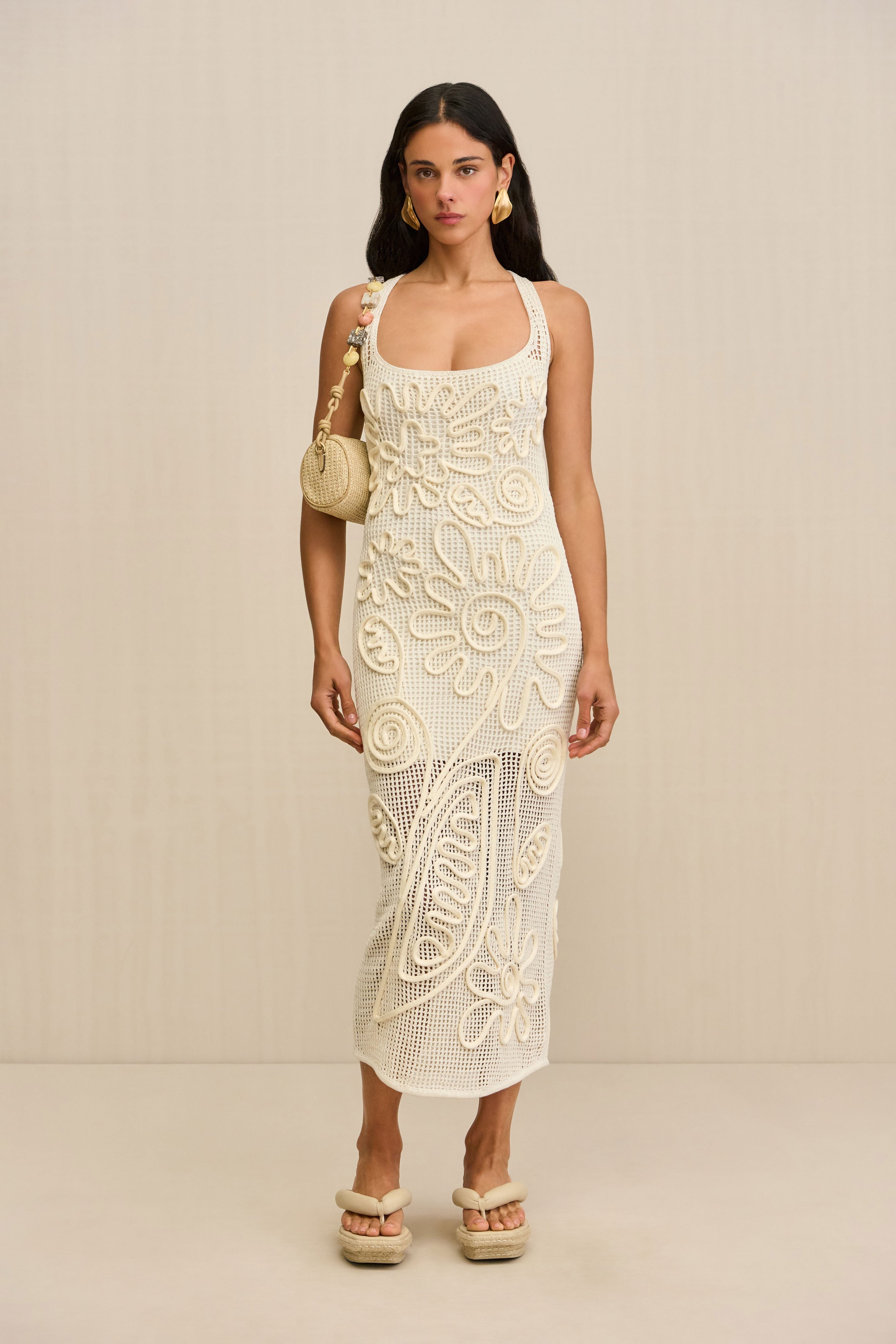 Luminous Lace Midi Dress