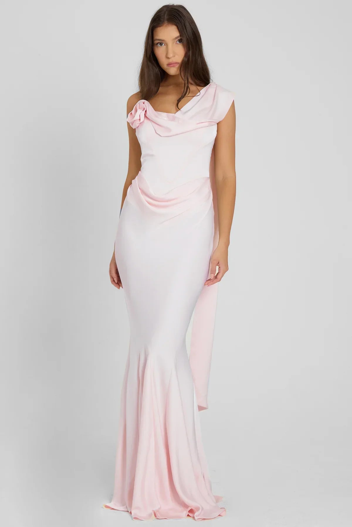 Isla One-Shoulder Satin Gown