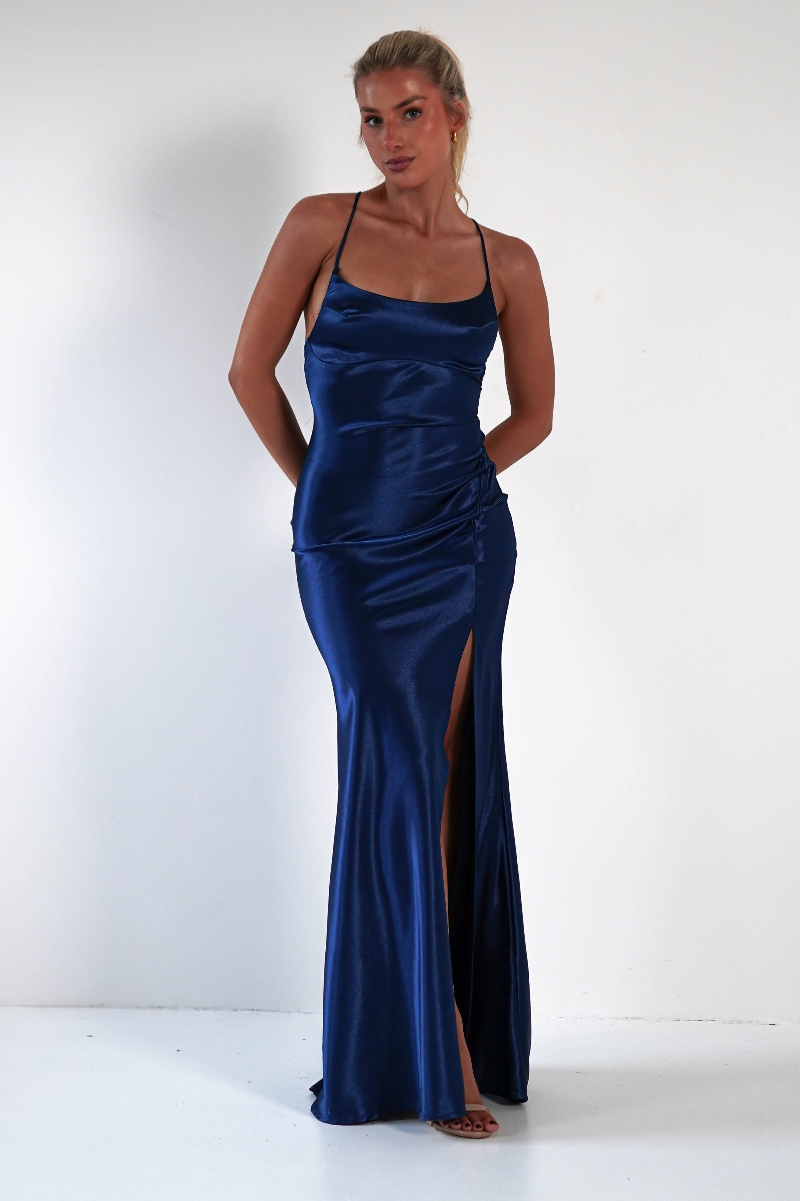 Royal Midnight Satin Dress