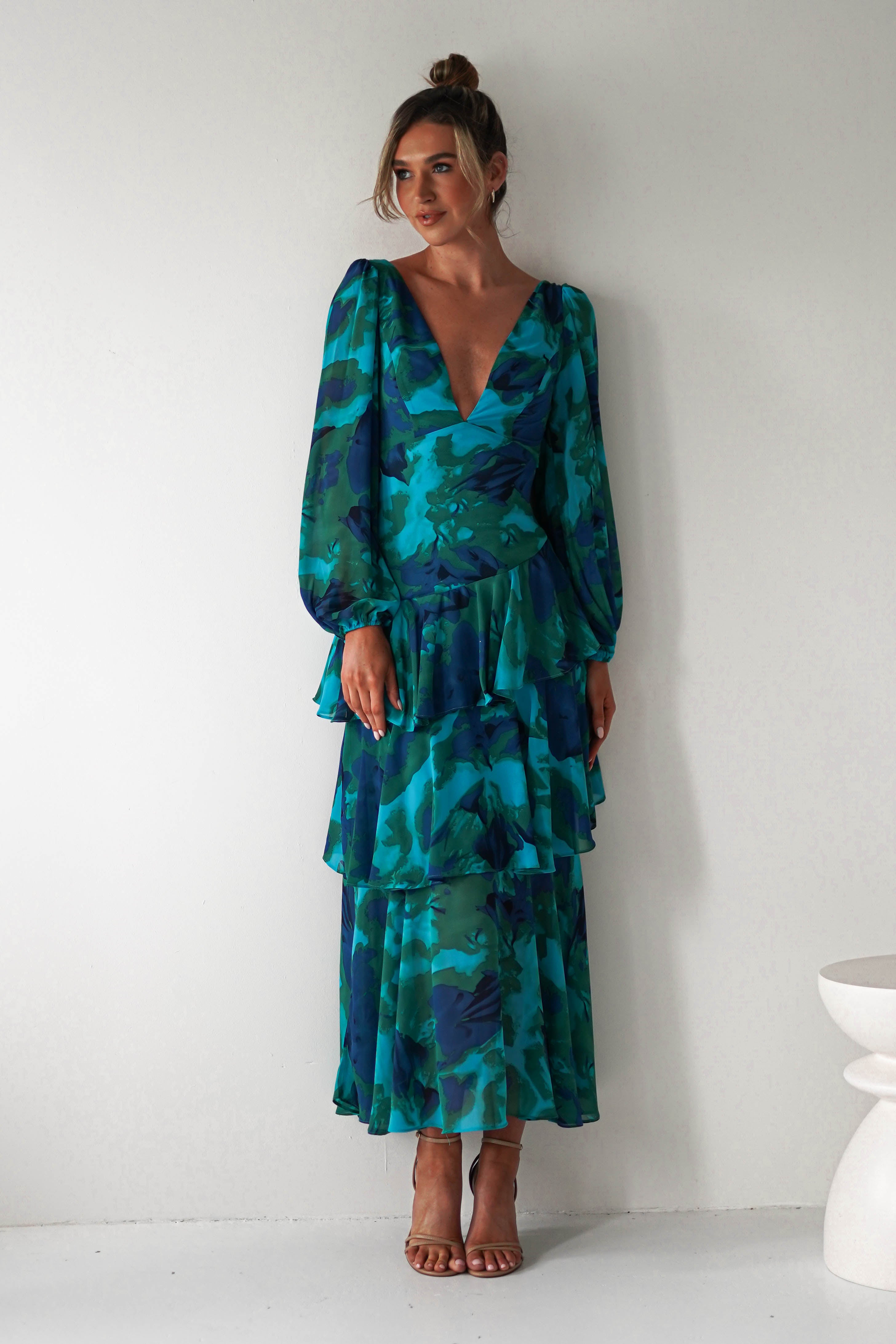 Emerald Whispers Maxi Dress