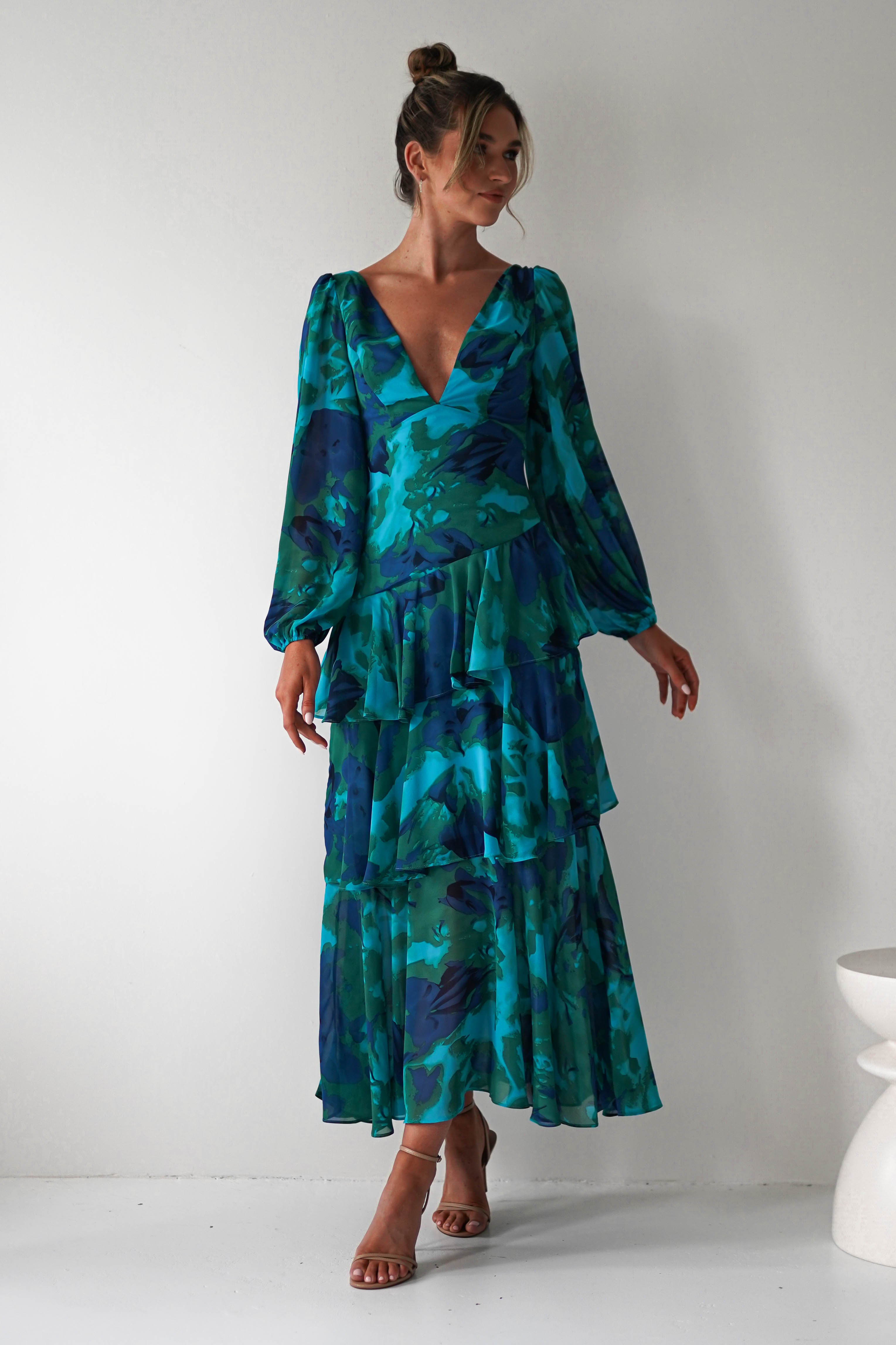 Emerald Whispers Maxi Dress
